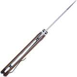 Kizer Cutlery Begleiter Linerlock Tan Handle Folding Satin Blade Knife Spine