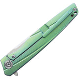 Rike Kwaiken Framelock Green Titanium M390 Stainless Folding Knife 803CHG