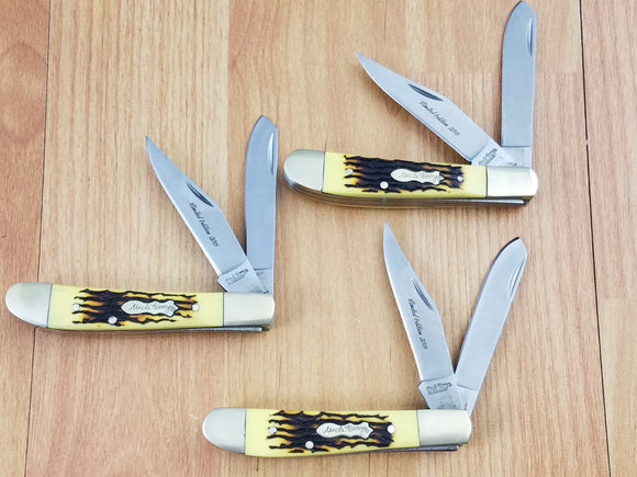 Shrade Uncle Henry 2018 Lot of 3 Staglon Folding Pocket Knife UH4-3