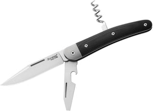 Lion Steel Jack Slip Joint Black G10 Folding Three Tool Pocket Knife TJK3GBK  -On Sale