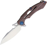 Rike M3 Framelock Brown G10 & Titanium Flipper 9" Folding Knife
