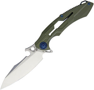 Rike M3 Framelock OD Green G10 & Bronze Green Titanium Flipper 9" Folding Knife