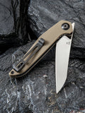 Civivi McKenna Tan G10 Folding D2 Front Flipper Knife 905a
