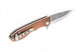 TOPS Mini Scandi Linerlock Tan Micarta Bohler N690 Stainless Folding Knife MSF40