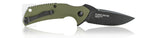 Steel Will Plague Doctor Linerlock Green G10 Folding D2 Steel Knife F16M33