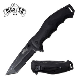 Master USA Linerlock Stainless Black Folding Knife 063bk