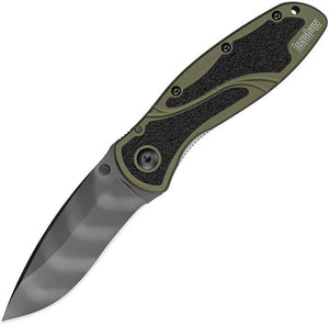 Kershaw Blur Linerlock A/O Tiger Stripe Blade Olive Drab Folding Knife