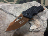 MTech A/O Folding Plain Orange Blade Pocket Knife Textured Handle  - a882or