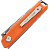 Stedemon BP02 Linerlock Orange Stonewashed Stainless Folding Knife BP02ORGS