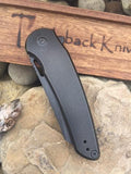 Hoback Knives OSF Framelock Black Titanium Stainless Folding Knife B004