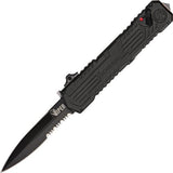 Schrade Viper Out the Front 3rd Generation Serrated Blade Black Knife