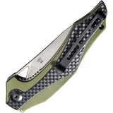 Civivi Plethiros Linerlock Green Carbon Fiber Folding D2 Knife Flipper 904b