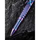We Knife Co Tactical Purple Glass Breaker Titanium Body Bolt Action Pen TP02A