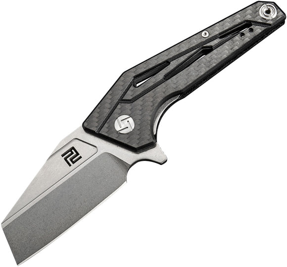 Artisan Cutlery Ravine Linerlock Black Carbon Fiber D2 Tool Folding Pocket Knife