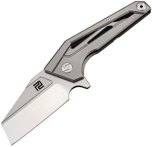  Artisan Cutlery Ravine Framelock Gray Titanium M390 Folding Pocket Knife