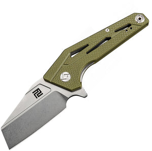 Artisan Cutlery Ravine Linerlock Green G10 D2 Tool Folding Pocket Knife