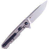 RUIKE M108 Titanium Framelock Black Gray Folding Knife w/ Beta Plus Lock EM875TZ