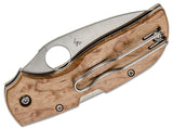 Spyderco Chapparal Lockback Bird's Eye Maple Handle Stainless Knife 152WDP