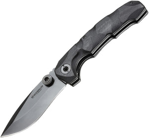 Boker Magnum Hitman Stainless Blade Thumb Ridge Black Folding Knife