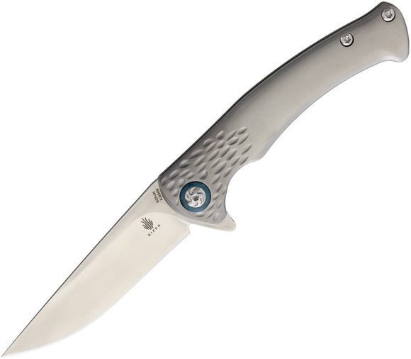 KIZER Sealion Titanium Flipper S35VN Drop Pt Folding Pocket Knife W/ Case - 4509