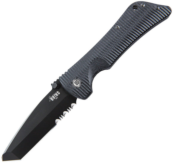 Southern Grind Bad Monkey Linerlock Black G10 Folding Serrated Knife 20199