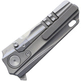 Stedemon Shy Mini Framlock Gray Sandblast Titanium Folding Pocket Knife SHYM02