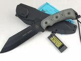 TOPS Smoke Jumper Fixed Carbon Steel Blade Black Handle Knife + Sheath SJ626