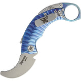 Krudo Snag X Controller Blue 420J2 Framelock Blunt Tip Folding Knife CGXT621