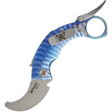 Krudo Snag X Controller Blue 420J2 Framelock Blunt Tip Folding Knife CGXT621