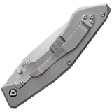 V NIVES Sportster Gray Titanium Folding 154CM Wharncliffe Pocket Knife Closed Back
