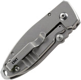 CRKT Squid Framelock Folding Stonewash Drop Pt Blade Stainless Handle Knife 2490