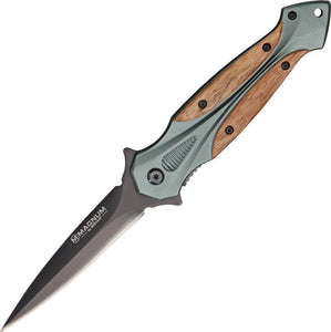 Boker Magnum Starfighter Gun Metal Gray Dagger Blade Folding Knife