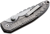 Boker Plus Sulaco Gray Sculpted Titanium Framelock Folding Pocket Knife P01BO034