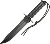 Boker Magnum Survivalist 13.63" Black Fixed Sawback Blade Knife + Sharpener 