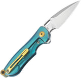 Bestech Knives Parrot Framelock Light Blue Titanium S35VN Folding Knife