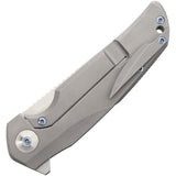 Liong Mah Designs Tempest Gray Titanium Folding Pocket Knife S35VN Closed