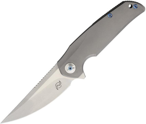Liong Mah Designs Tempest Gray Titanium Folding Pocket Knife S35VN