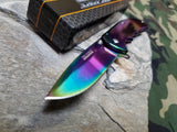 6" Tac Force Rainbow Titanium Folding Pocket Knife Assisted Opening - 933rb