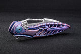 Rike Thor 6 Framelock Blue/Purple Titanium Bohler M390 Folding Knife RKTHOR6BP