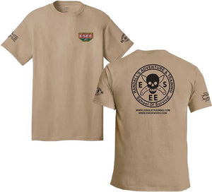 ESEE Logo Front & Back Training Tan Brown XL Men's Short Sleeve T-Shirt