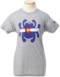 Spyderco Colorado Flag Bug Logo Women's Adult Size S M LG XL 2XL Gray T-Shirt