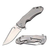 KIZER Uprising Titanium Flipper S35VN Clip Pt Folding Pocket Knife W/ Case - 4491A1