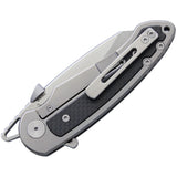 Krudo Vice BA Framelock Gray w/ Carbon Fiber S35VN Steel Folding Knife 242