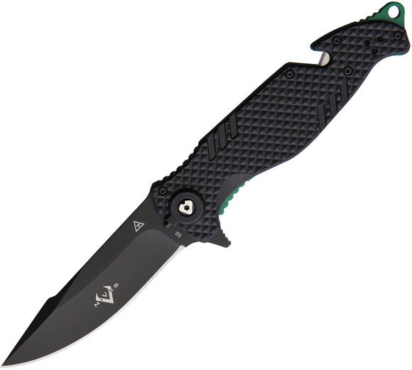 V NIVES TGL Trailblazer Linerlock Black FRN Folding D2 Steel Knife