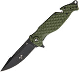 V NIVES TGL Trailblazer Linerlock OD Green FRN Folding D2 Steel Knife
