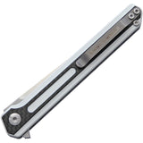 Stedemon C06 White G10/CF Linerlock Satin 440C Flipper Folding Pocket Knife Closed