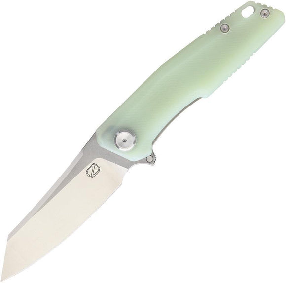 Stedemon ZKC C02 Linerlock Jade Handle Folding Knife Plain Satin Edge